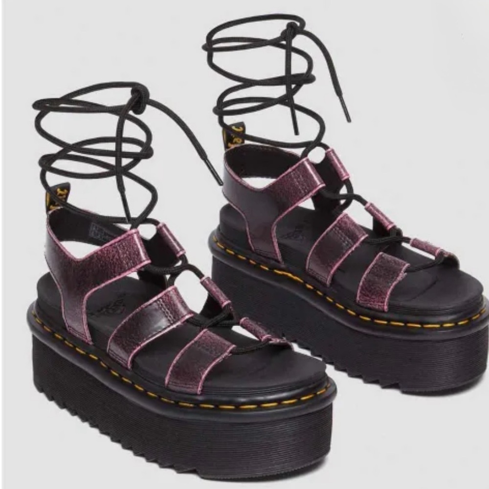 Dr. Marten Nartilla Purple Flatform Sandals Size 10 - Picture 2 of 16